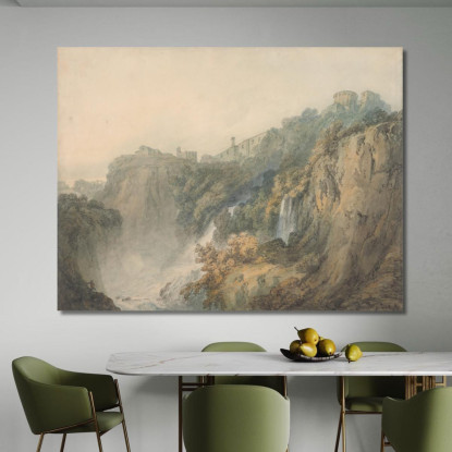 Tivoli Con Il Tempio Della Sibilla E Le Cascate Joseph Mallord William Turner jwt138 quadro stampato su tela