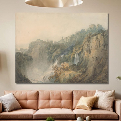 Tivoli Con Il Tempio Della Sibilla E Le Cascate Joseph Mallord William Turner jwt138 quadro stampato su tela