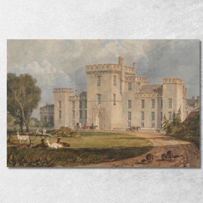 Veduta Di Hampton Court Hertefordshire Da Nord-Ovest Joseph Mallord William Turner jwt150 quadro stampato su tela