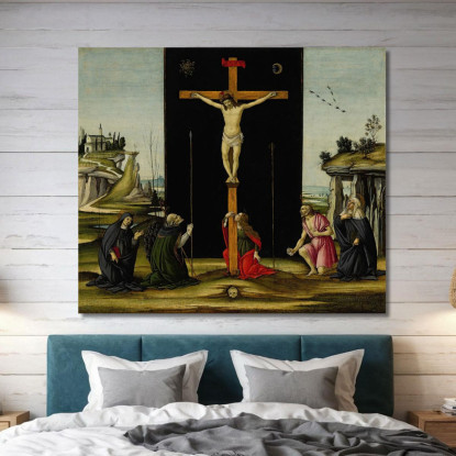Cristo In Croce Adorato Dai Santi Monica Agostino Maria Maddalena Girolamo E Brigida Di Svezia Sandro Botticelli quadro stampato