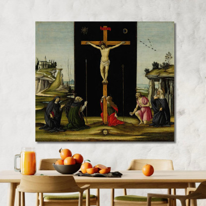 Christ On The Cross Adored By Saints Monica Augustine Mary Magdalen Jerome And Bridget Of Sweden Sandro Botticelli canvas print