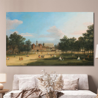 Une Vue Sur Les Old Horse Guards Et La Salle De Banquet Whitehall Vue Depuis Le Parc St. James Canaletto tableau impression sur