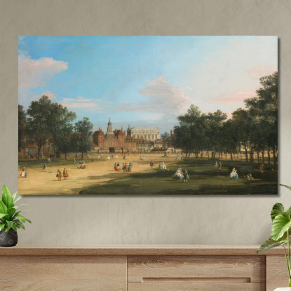Une Vue Sur Les Old Horse Guards Et La Salle De Banquet Whitehall Vue Depuis Le Parc St. James Canaletto tableau impression sur