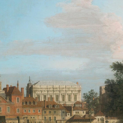 Ein Blick Auf Die Old Horse Guards Und Den Bankettsaal Whitehall Vom St. James Park Aus Gesehen Canaletto drucken auf leinwand