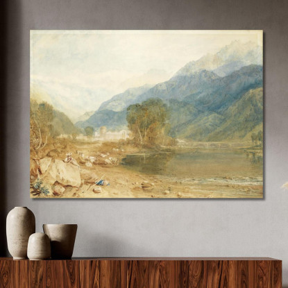 Una Vista Desde El Castillo De San Miguel Bonneville Saboya Desde Las Orillas Del Río Arve Joseph Mallord William Turner cuadro