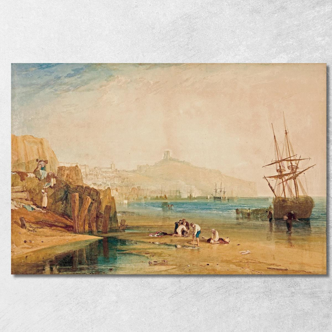 Ragazzi Mattutini Della Città E Del Castello Di Scarborough Che Catturano Granchi Joseph Mallord William Turner quadro stampato