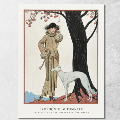 Mantello Sinfonia Autunnale E Abito Da Pomeriggio George Barbier gbb7 quadro stampato su tela