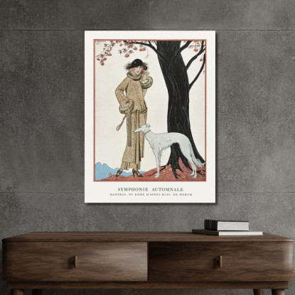 Mantello Sinfonia Autunnale E Abito Da Pomeriggio George Barbier gbb7 quadro stampato su tela