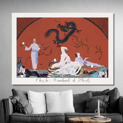 Al Mercante Di Poppy George Barbier gbb9 quadro stampato su tela