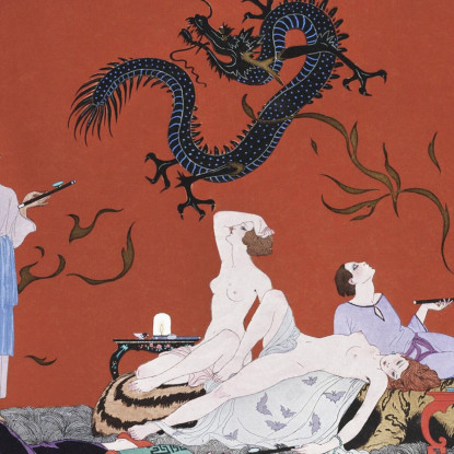 Al Mercante Di Poppy George Barbier gbb9 quadro stampato su tela