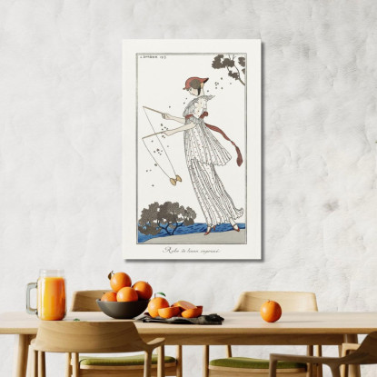 Costumi Parigini Abito Da Giardino Stampato Del Journal Des Dames Et Des Modes George Barbier gbb19 quadro stampato su tela