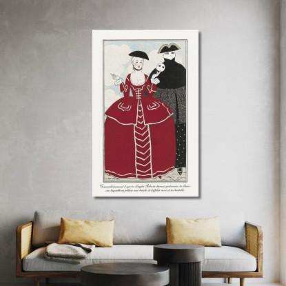 Costumi Parigini N. 56 George Barbier gbb26 quadro stampato su tela