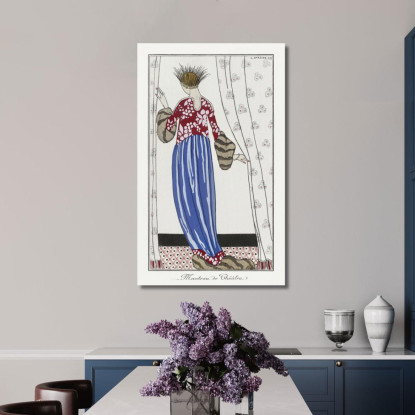Costumi Parigini N. 71 Cappotto Da Teatro Del Journal Des Dames Et Des Modes George Barbier gbb27 quadro stampato su tela