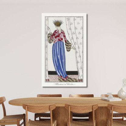 Costumi Parigini N. 71 Cappotto Da Teatro Del Journal Des Dames Et Des Modes George Barbier gbb27 quadro stampato su tela