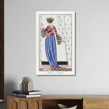 Costumi Parigini N. 71 Cappotto Da Teatro Del Journal Des Dames Et Des Modes George Barbier gbb27 quadro stampato su tela