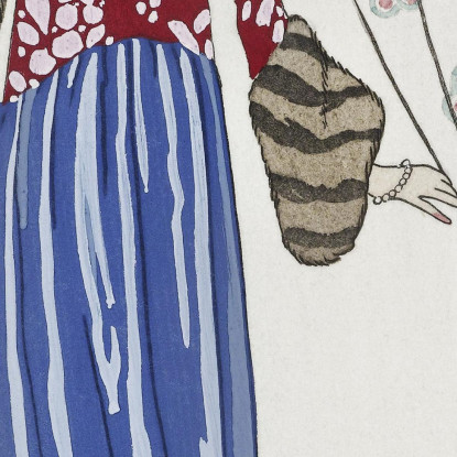 Costumi Parigini N. 71 Cappotto Da Teatro Del Journal Des Dames Et Des Modes George Barbier gbb27 quadro stampato su tela