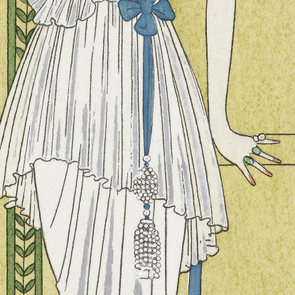 Costumi Parisiens No. 84 Ampio Abito Da Sera Del Journal Des Dames Et Des Modes George Barbier gbb29 quadro stampato su tela