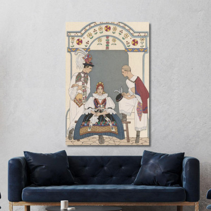 Tra Due Fuochi 2 George Barbier gbb38 quadro stampato su tela
