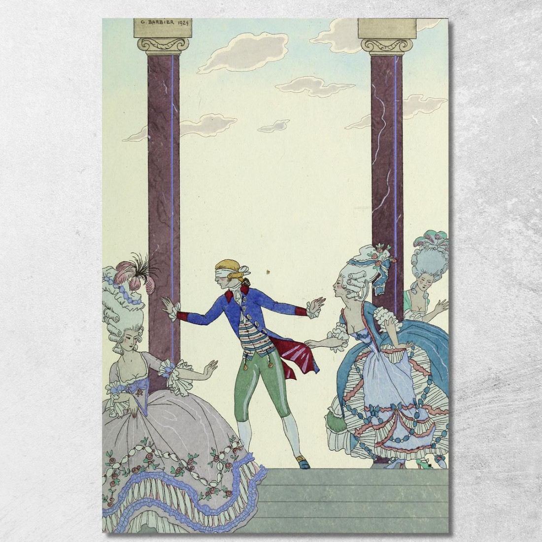 Falbalas Et Fanfreluches Colin-Maillard George Barbier gbb44 quadro stampato su tela