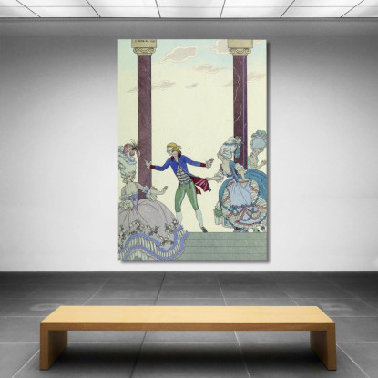 Falbalas Et Fanfreluches Colin-Maillard George Barbier gbb44 quadro stampato su tela