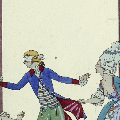 Falbalas Et Fanfreluches Colin-Maillard George Barbier gbb44 quadro stampato su tela