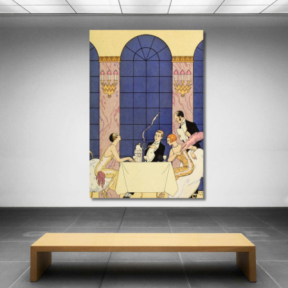 Falbalas E Fronzoli La Gourmandise George Barbier gbb47 quadro stampato su tela