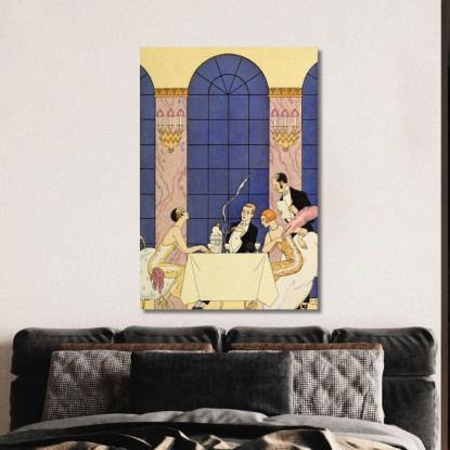 Falbalas E Fronzoli La Gourmandise George Barbier gbb47 quadro stampato su tela