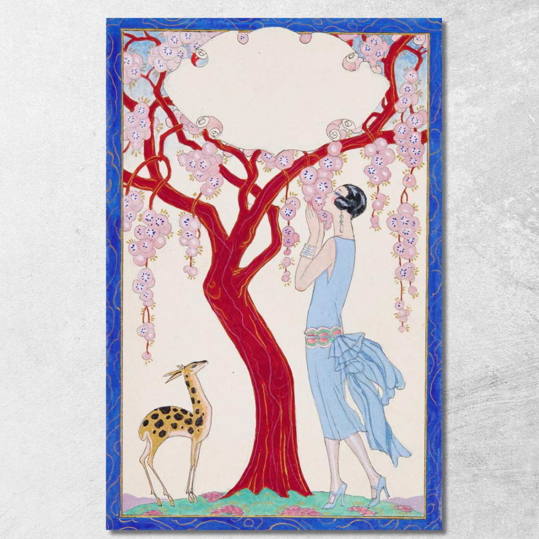 Donna Fulva E Albero Rosso George Barbier gbb55 quadro stampato su tela