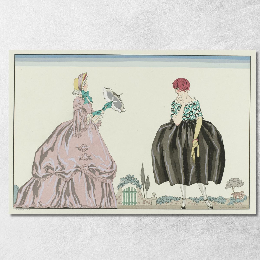 Nonna E Nipote George Barbier gbb59 quadro stampato su tela
