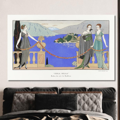 Abiti Da Sera Redfern Isola Bella George Barbier gbb63 quadro stampato su tela