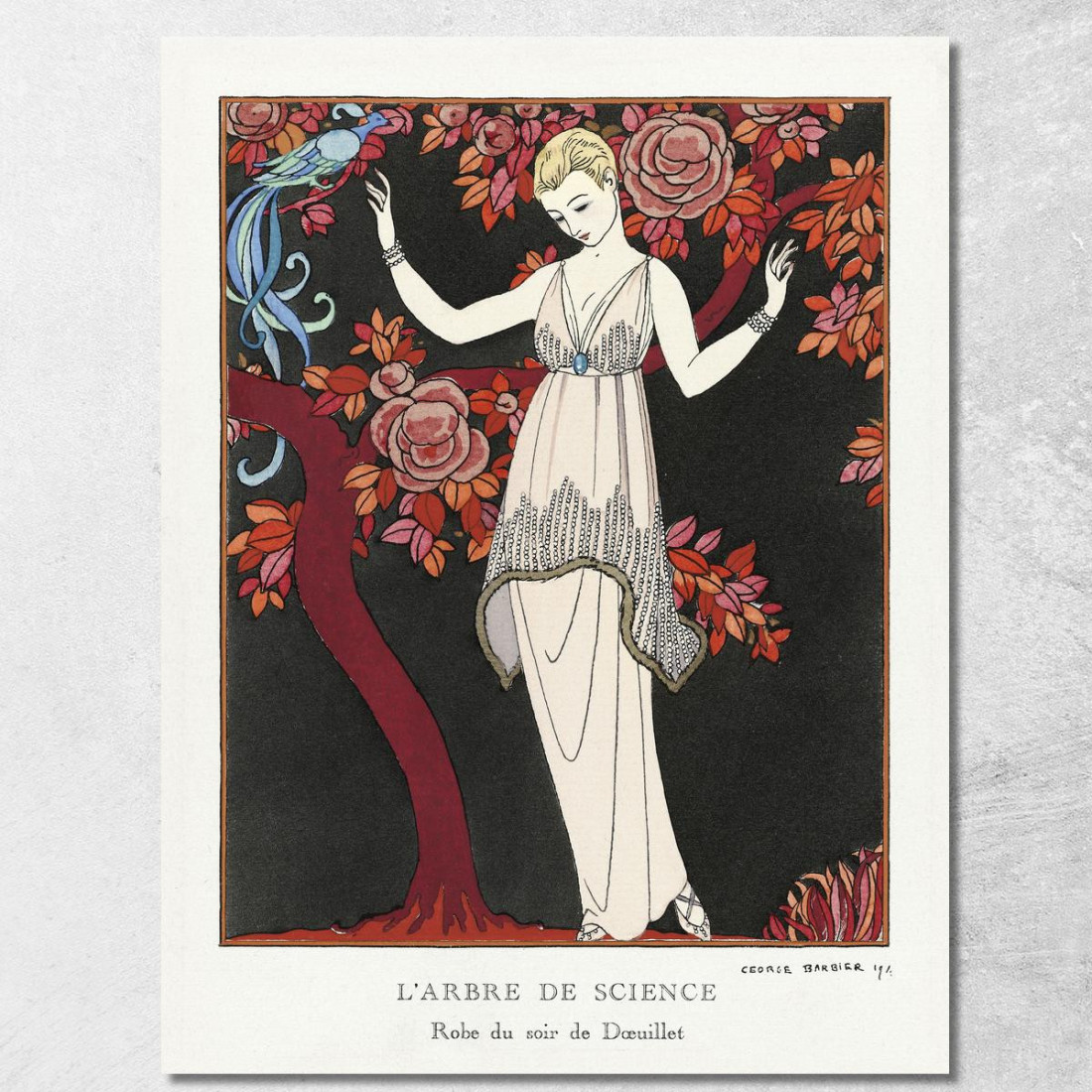 Abito Da Sera L'Albero Della Scienza Di Doeuillet George Barbier gbb67 quadro stampato su tela