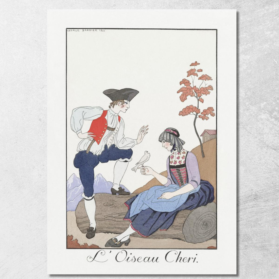 L'Uccello Cheri George Barbier gbb71 quadro stampato su tela