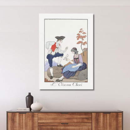 L'Uccello Cheri George Barbier gbb71 quadro stampato su tela