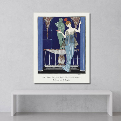 L'Abito Da Sera Shell Fountain Di Paquin George Barbier gbb79 quadro stampato su tela