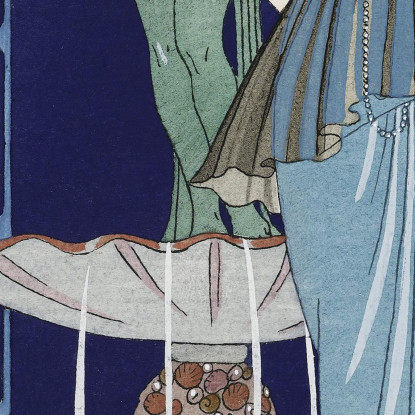 L'Abito Da Sera Shell Fountain Di Paquin George Barbier gbb79 quadro stampato su tela