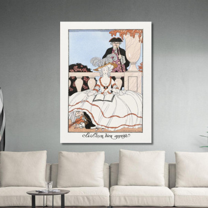 Lezione Ben Appresa George Barbier gbb81 quadro stampato su tela