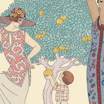 La Terra Terra George Barbier gbb88 quadro stampato su tela