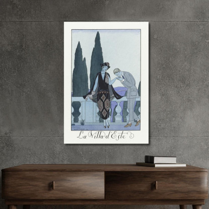 La Villa D'Este Francia Xx Secolo George Barbier gbb91 quadro stampato su tela