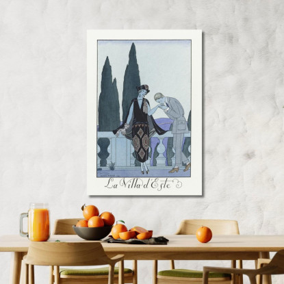 La Villa D'Este Francia Xx Secolo George Barbier gbb91 quadro stampato su tela