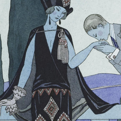 La Villa D'Este Francia Xx Secolo George Barbier gbb91 quadro stampato su tela