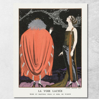 Abito Da Sera E Cappotto Della Via Lattea Di Worth George Barbier gbb92 quadro stampato su tela