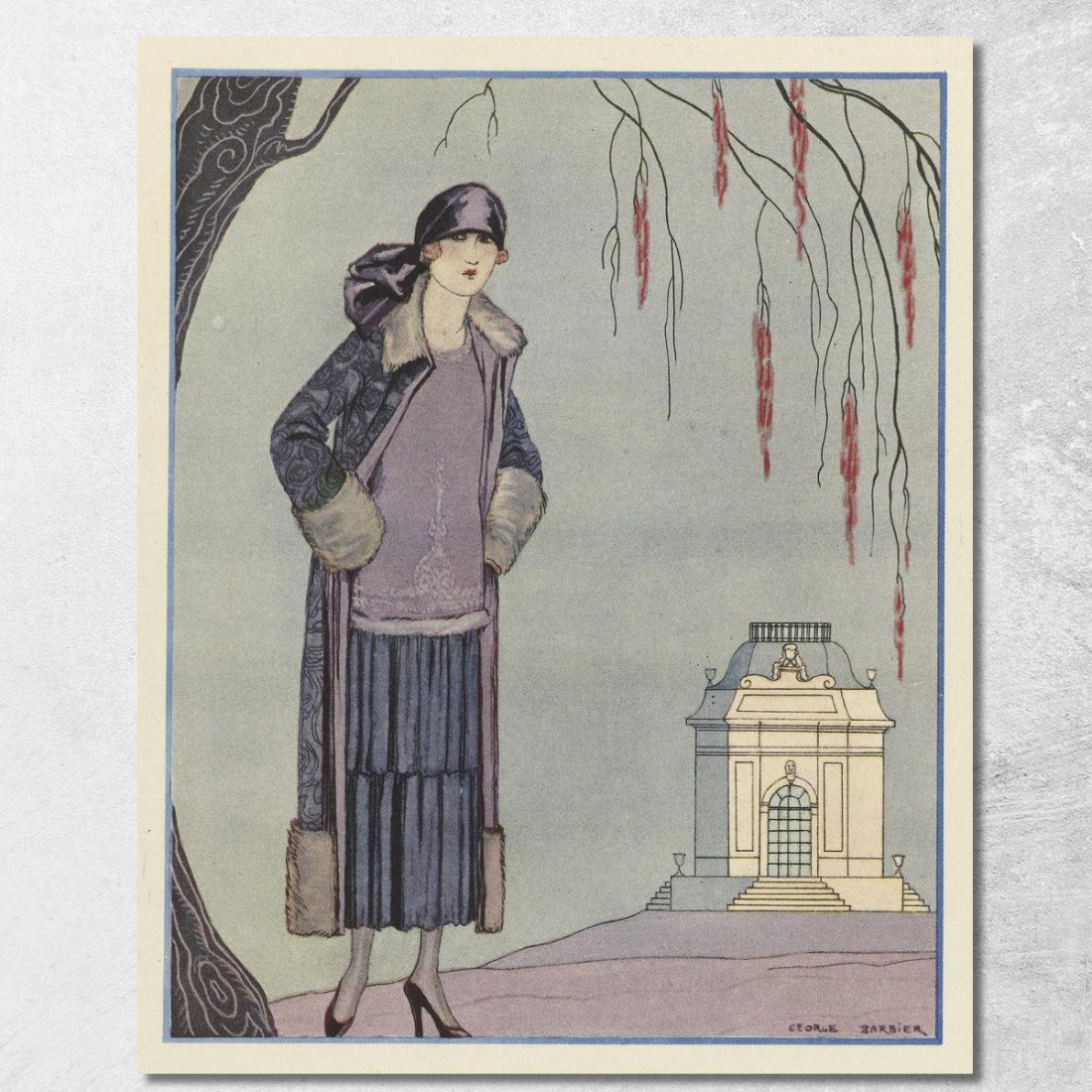 Il Cappotto Belvedere Di Worth George Barbier gbb95 quadro stampato su tela