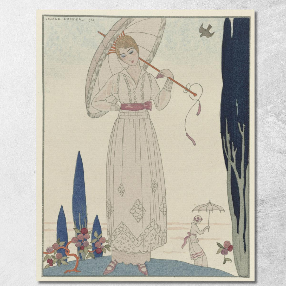 Il Cipresso E La Rosa Abito Estivo Di Doeuillet George Barbier gbb99 quadro stampato su tela