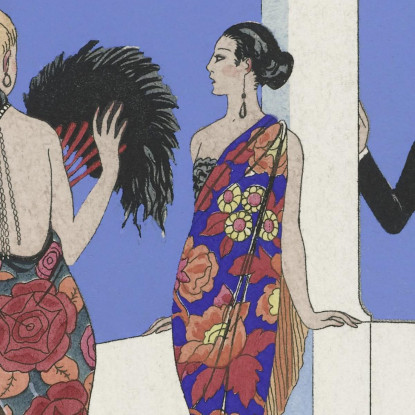 Il Gusto Degli Scialli Francia Xx Secolo George Barbier gbb103 quadro stampato su tela