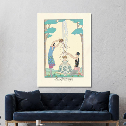 Primavera Primavera George Barbier gbb114 quadro stampato su tela