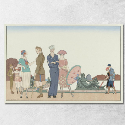 Gli Alleati A Versailles George Barbier gbb116 quadro stampato su tela
