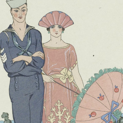Gli Alleati A Versailles George Barbier gbb116 quadro stampato su tela