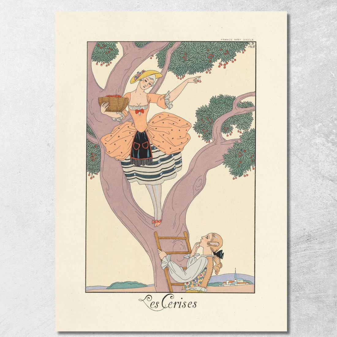Ciliegie Ciliegie George Barbier gbb118 quadro stampato su tela