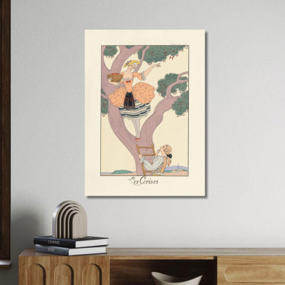 Ciliegie Ciliegie George Barbier gbb118 quadro stampato su tela