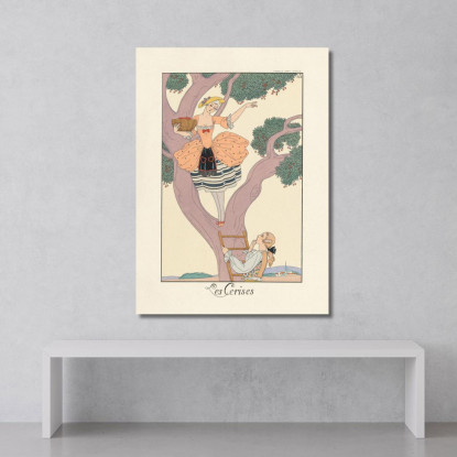 Ciliegie Ciliegie George Barbier gbb118 quadro stampato su tela